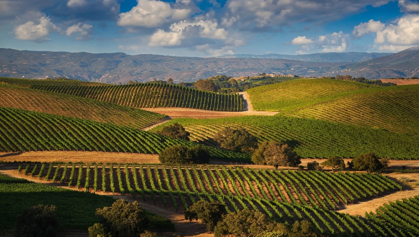 Carneros vineyard landscape for Artesa Pinot Noir