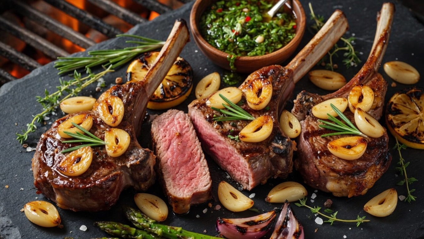Garlic rosemary lamb chops