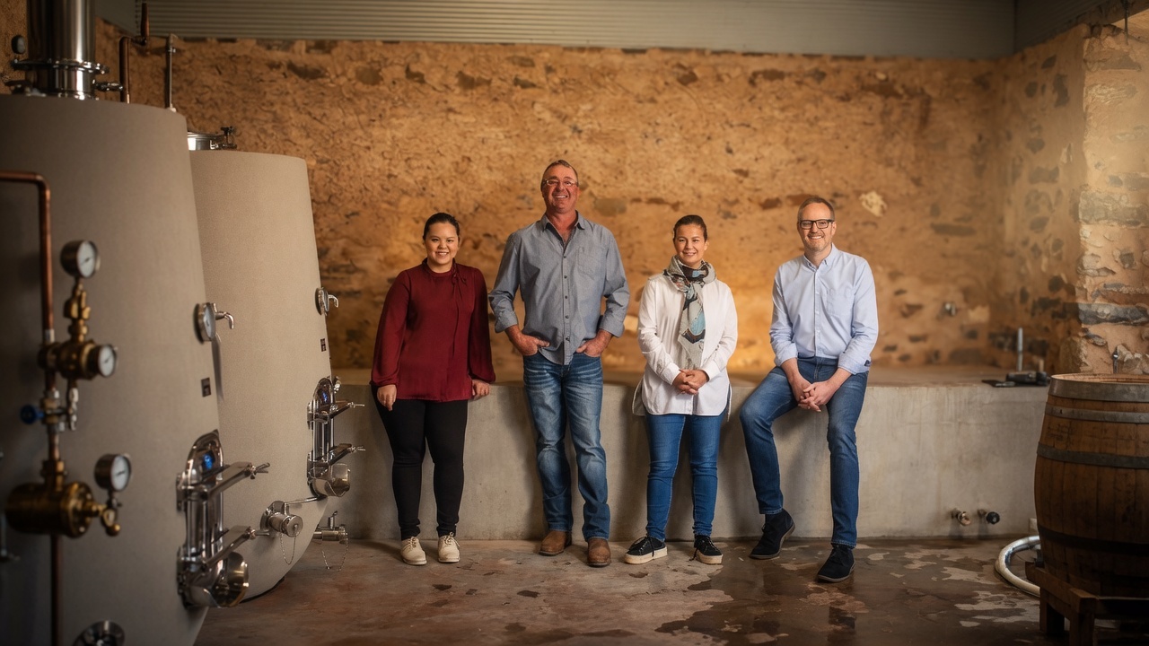 Alkina cellar and concrete winemaking atmosphere