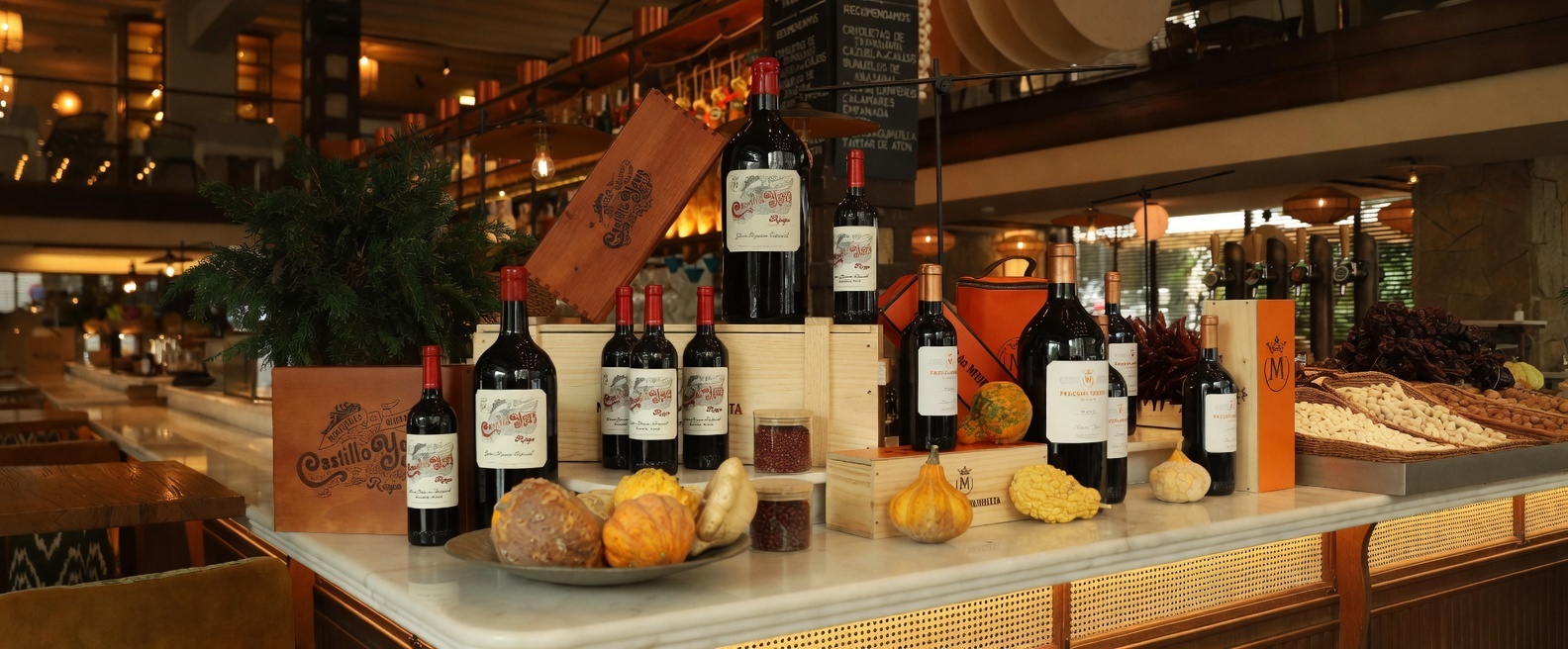 Elegant Castillo Ygay Rioja cellar and table setting