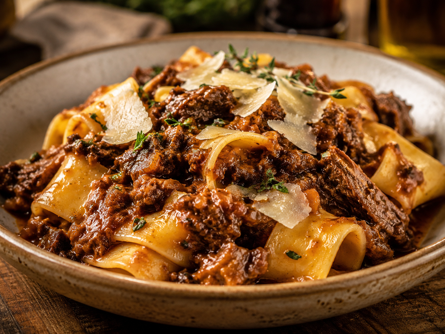 Pappardelle with Tuscan wild boar ragu