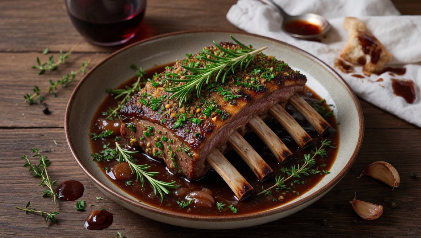 Herb crusted rack of lamb