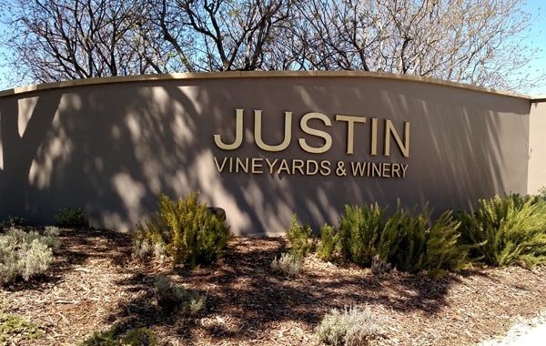 Justin Vineyards sign