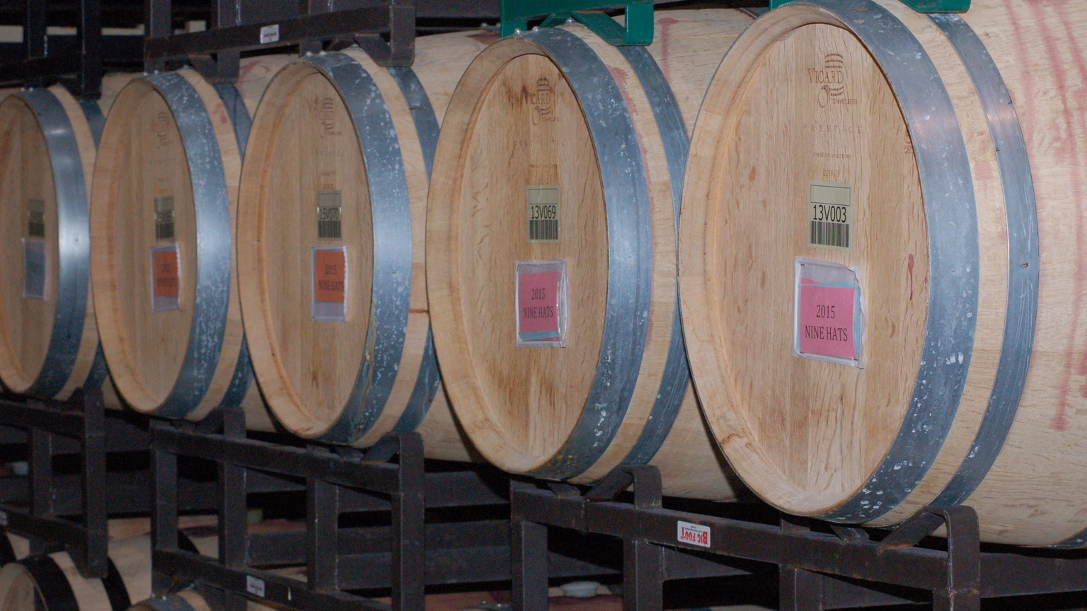 Barrels at the Nine Hats / Long Shadows cellar