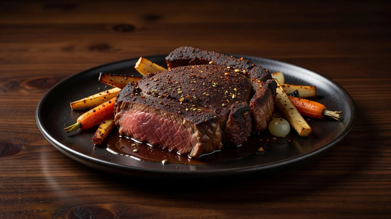 Coffee-rubbed rib-eye