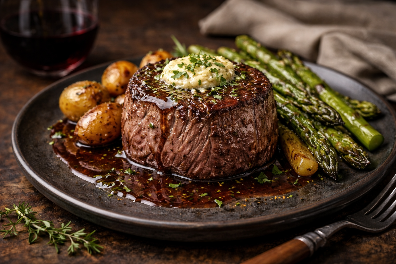 Port wine balsamic filet mignon