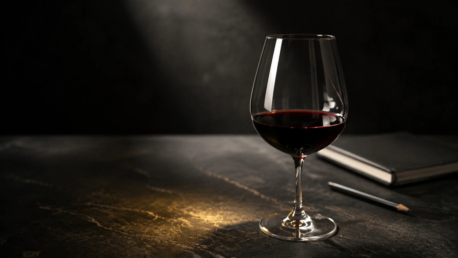 Elegant wine-review setting presented as an editorial visualization
