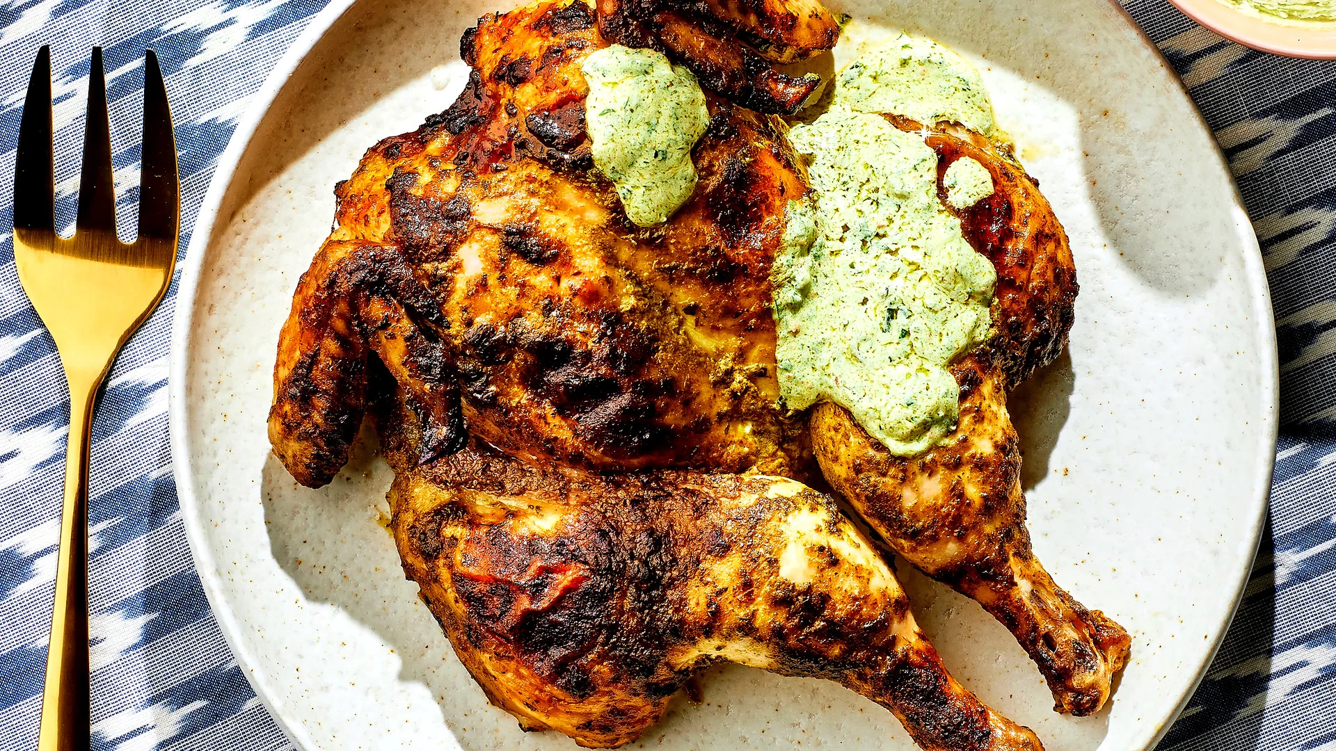 Creamy chimichurri roast chicken