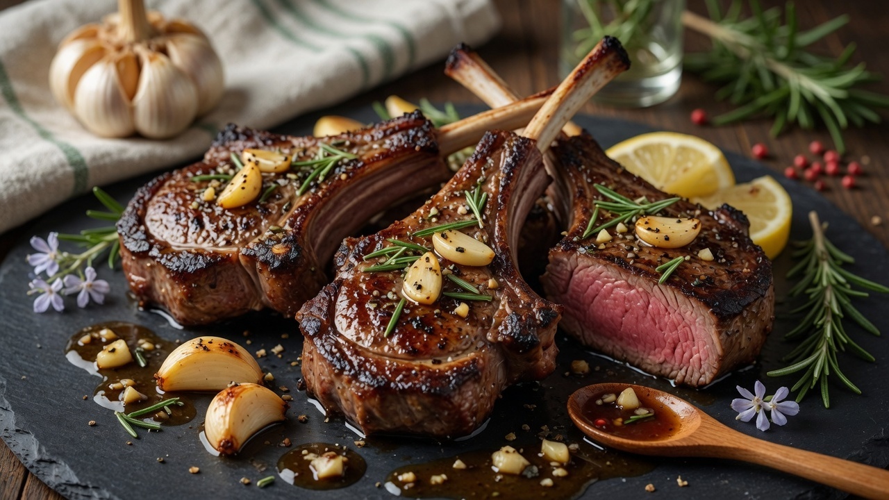 Rosemary garlic lamb chops
