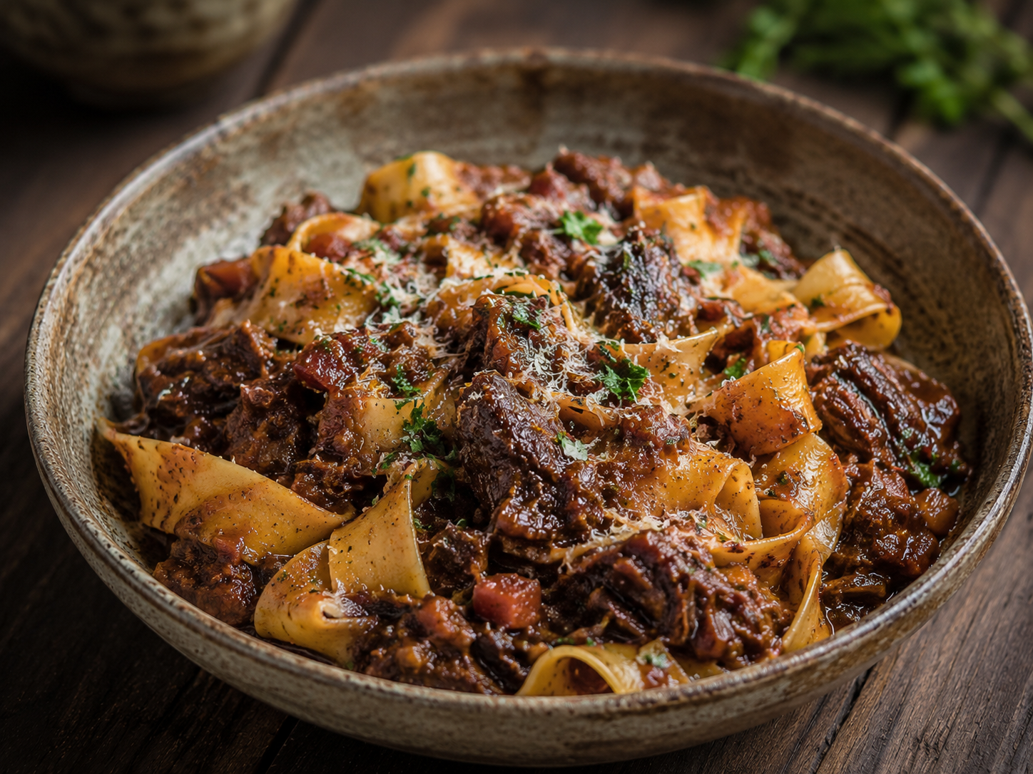 Pappardelle with slow-braised beef cheek ragu