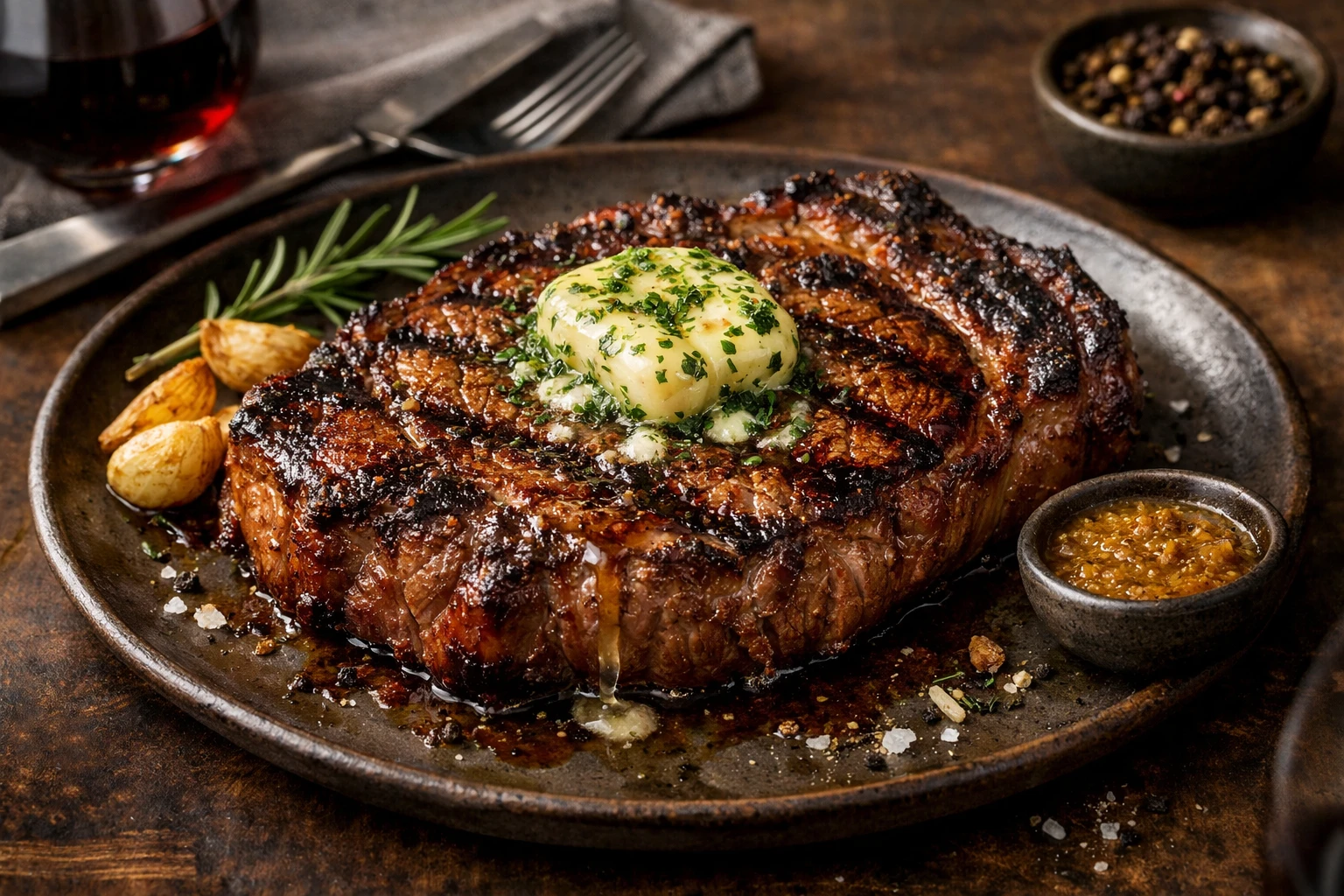 Grilled ribeye steak