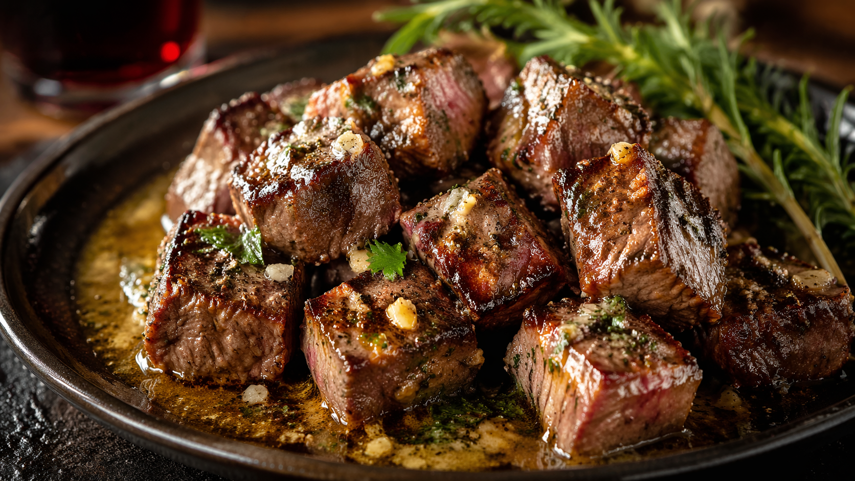 Garlic butter steak bites