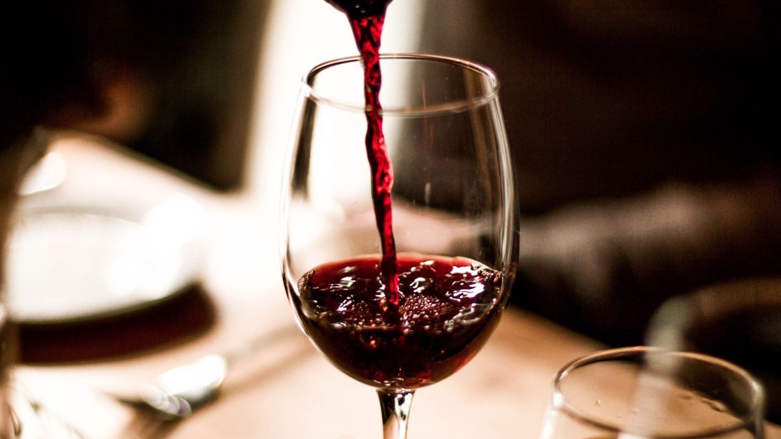 Cabernet Sauvignon poured into a clear wine glass