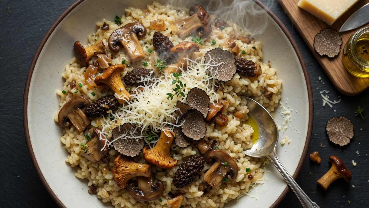 Wild mushroom risotto with parmesan and truffle
