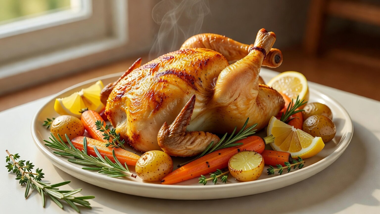 Lemon and herb roast chicken, food pairing image