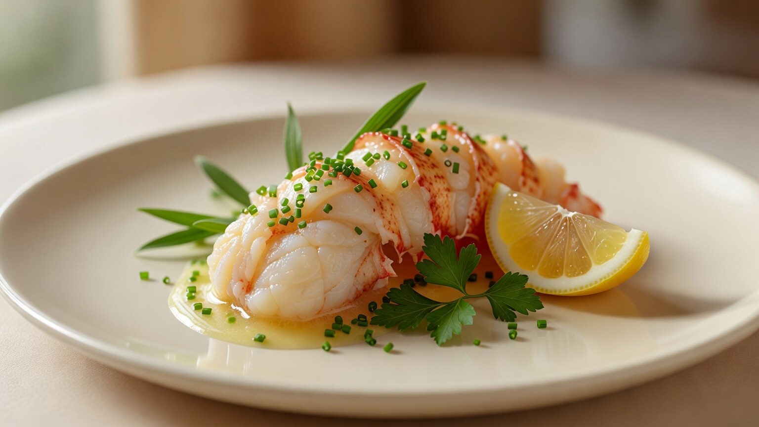 Butter-poached lobster tails, food pairing image