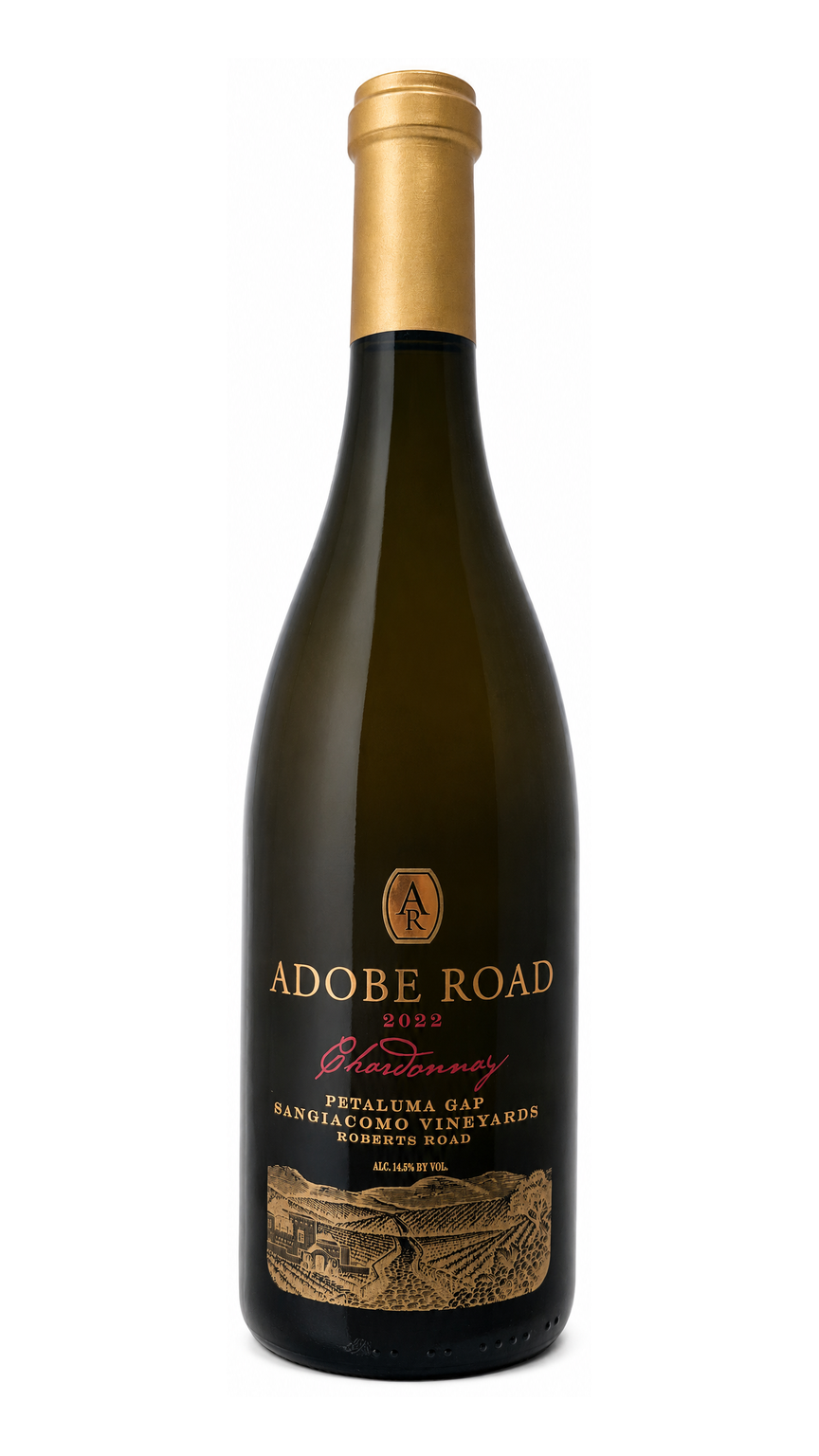 2022 Adobe Road Chardonnay Sangiacomo Vineyards Roberts Road bottle