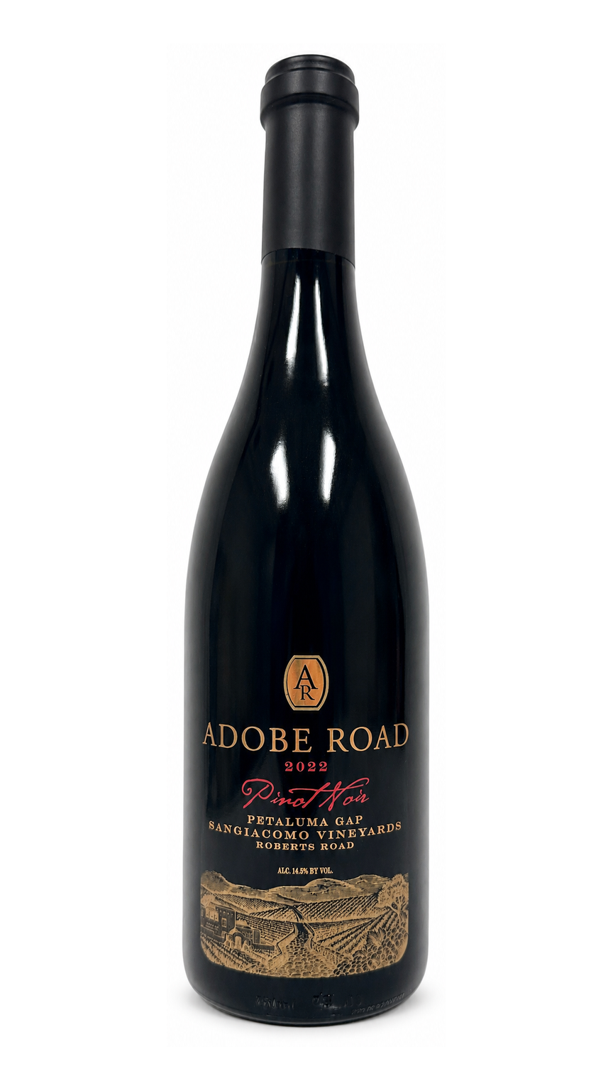 2022 Adobe Road Pinot Noir Sangiacomo Vineyards Roberts Road bottle