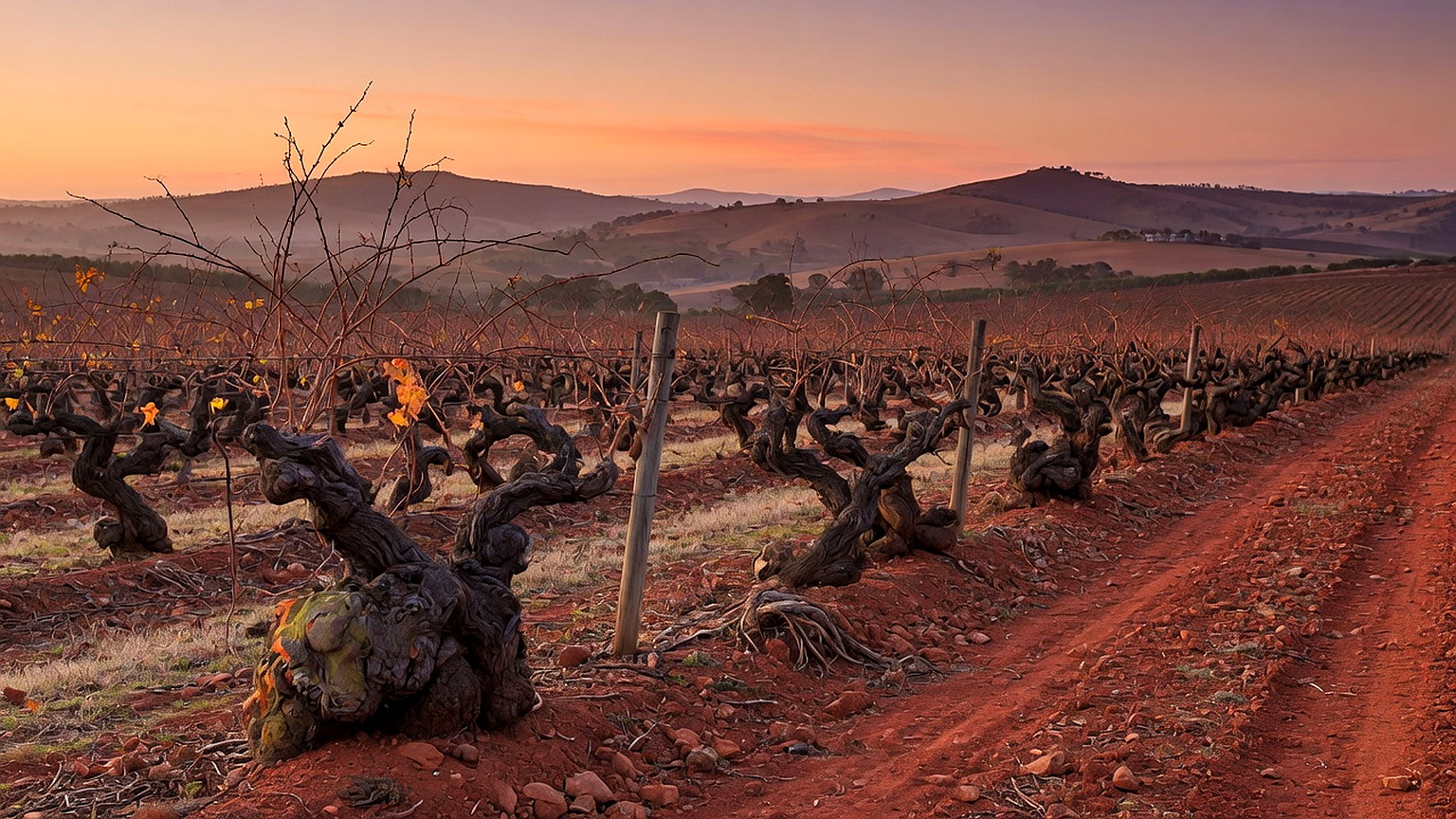 Barossa Valley vineyard landscape, generated scene