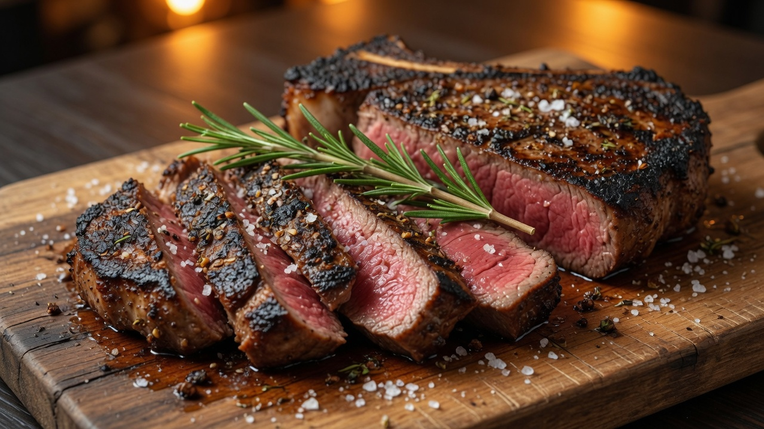 Pan-seared steak, food pairing image