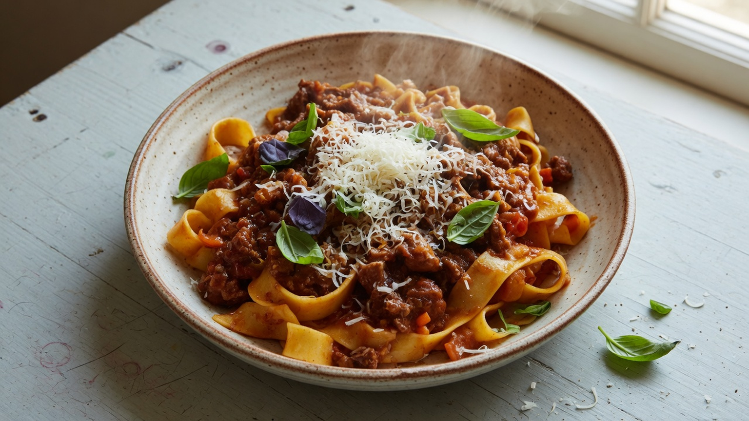 Pappardelle with meat ragu, food pairing image
