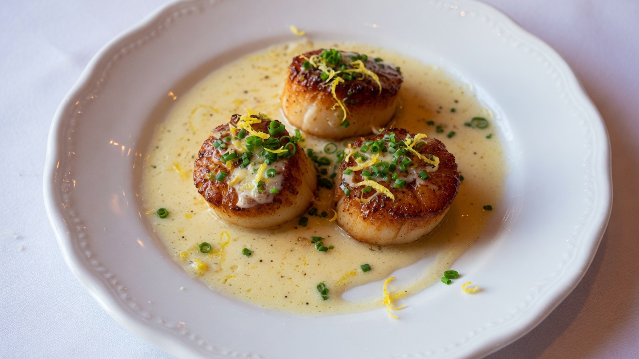 Seared scallops