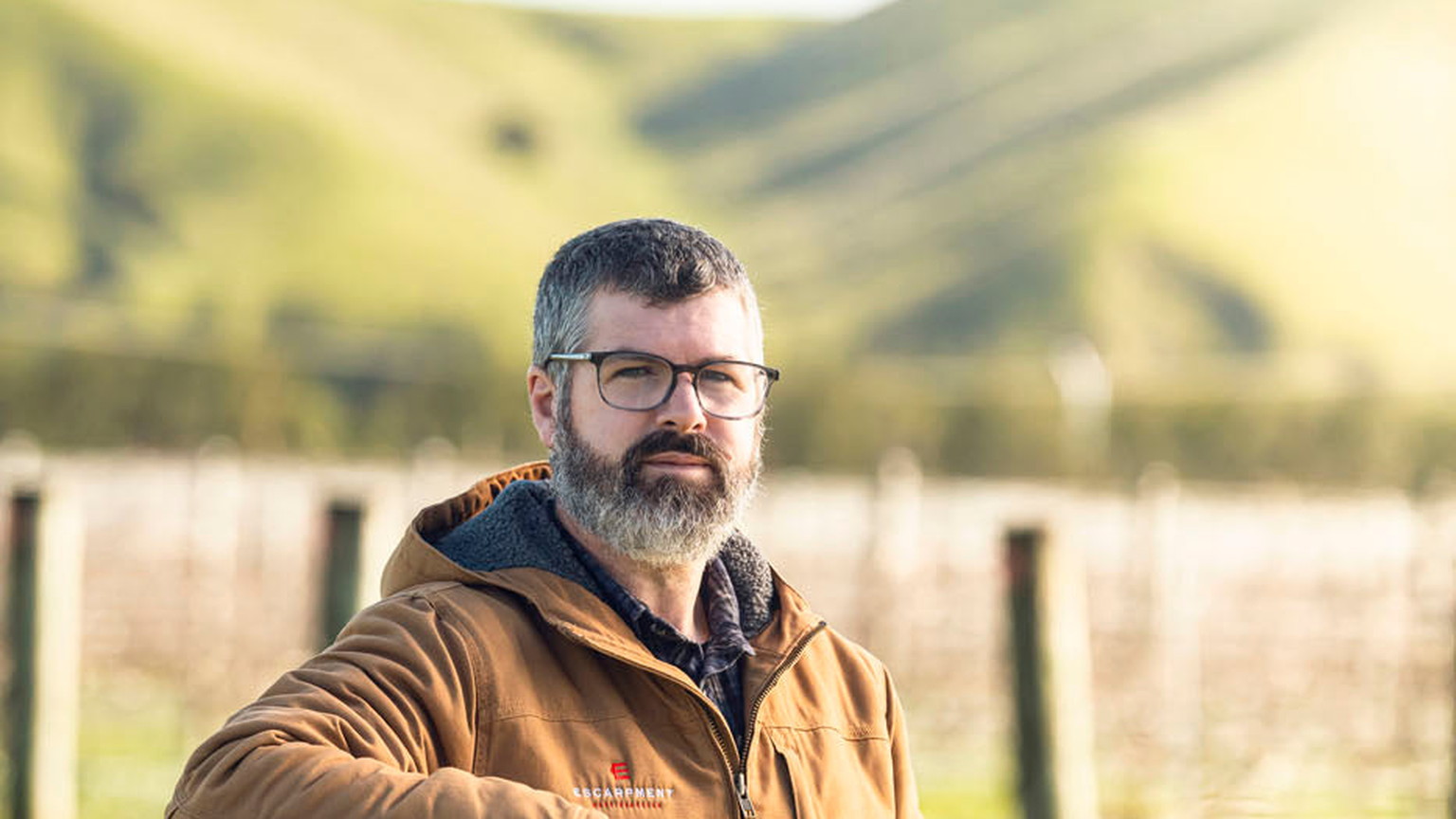 A member of the Escarpment team in the vineyard