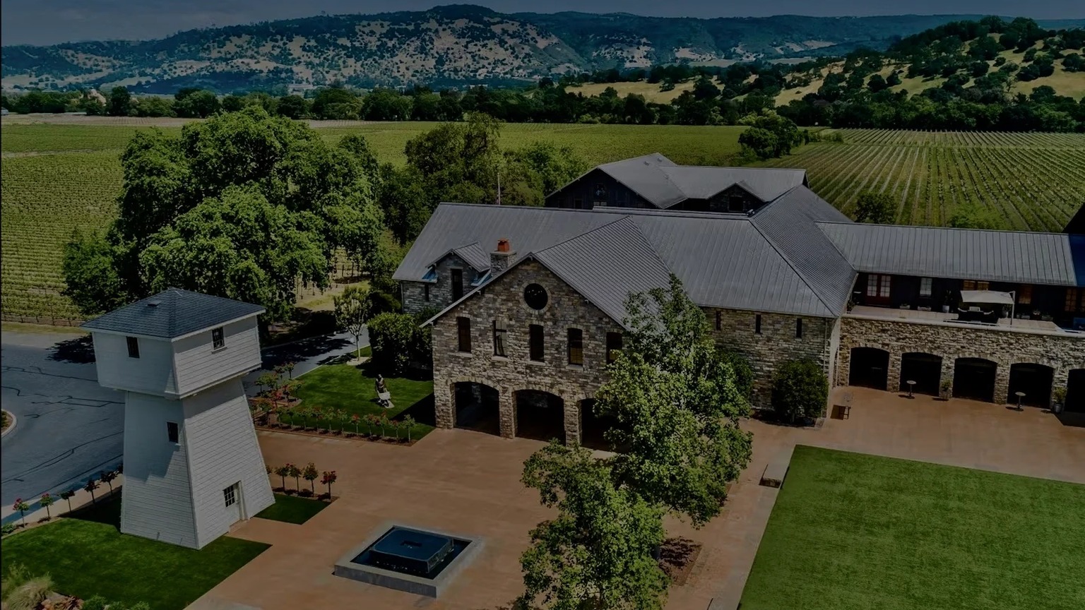 Aerial view of Silver Oak's Oakville winery