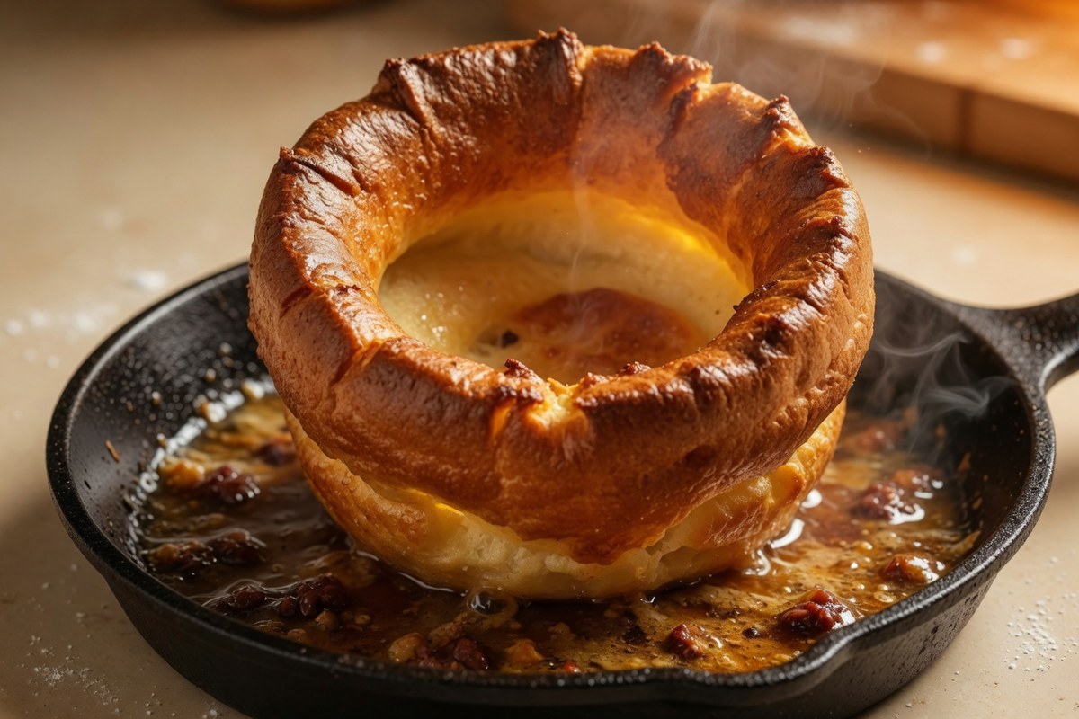 Yorkshire pudding baked in beef drippings