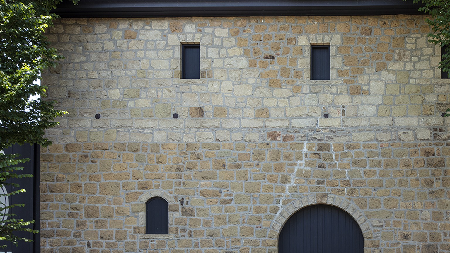 The stone winery building at Frank Family Vineyards