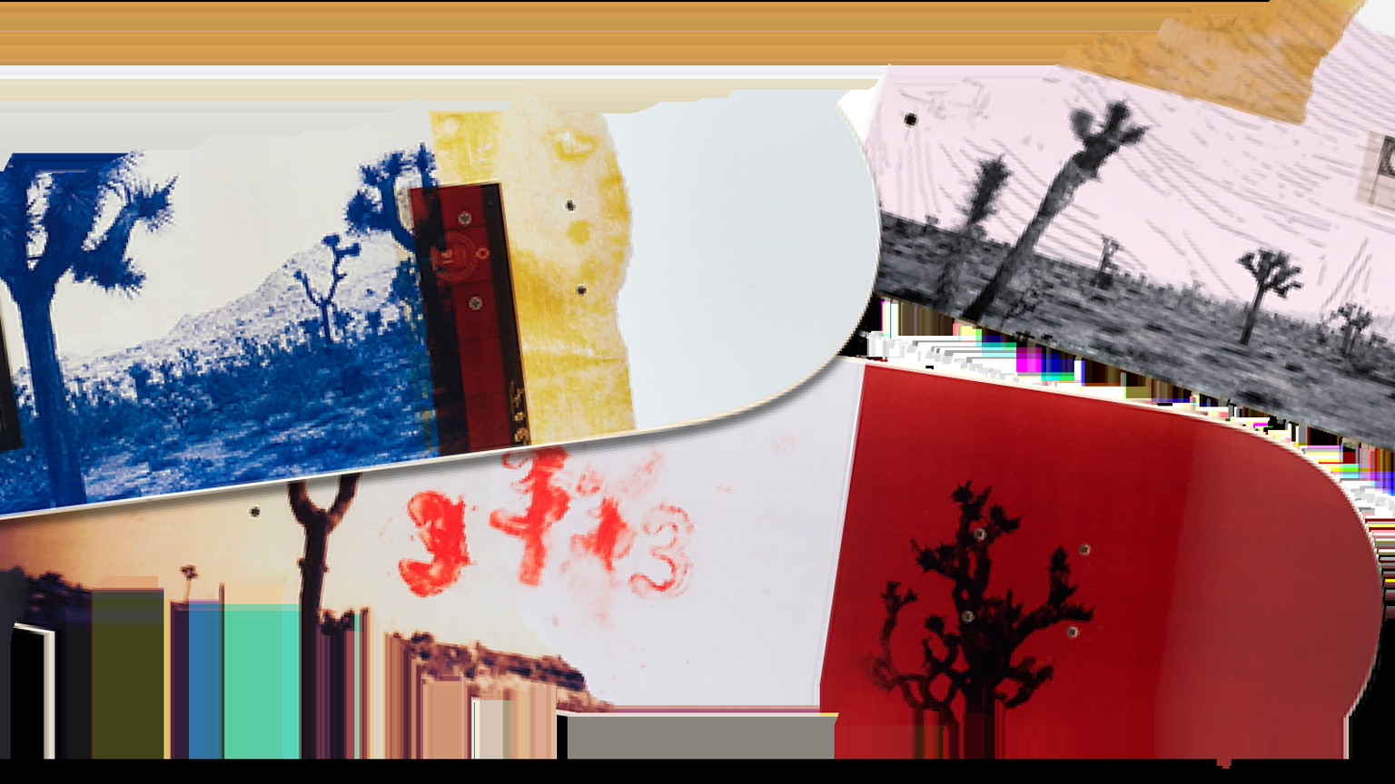 Skate decks from Eight Years in the Desert