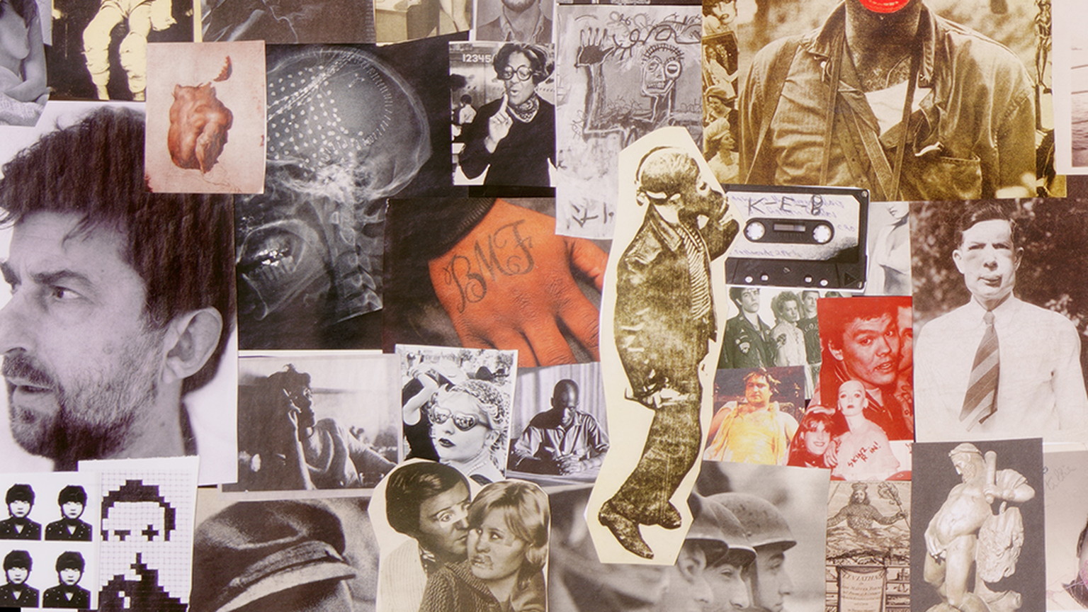 A collage wall at Orin Swift