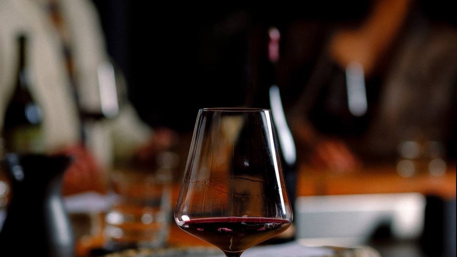A glass of wine at the Orin Swift tasting room