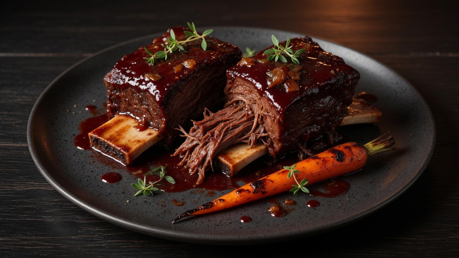 Red-wine braised short ribs, food pairing image