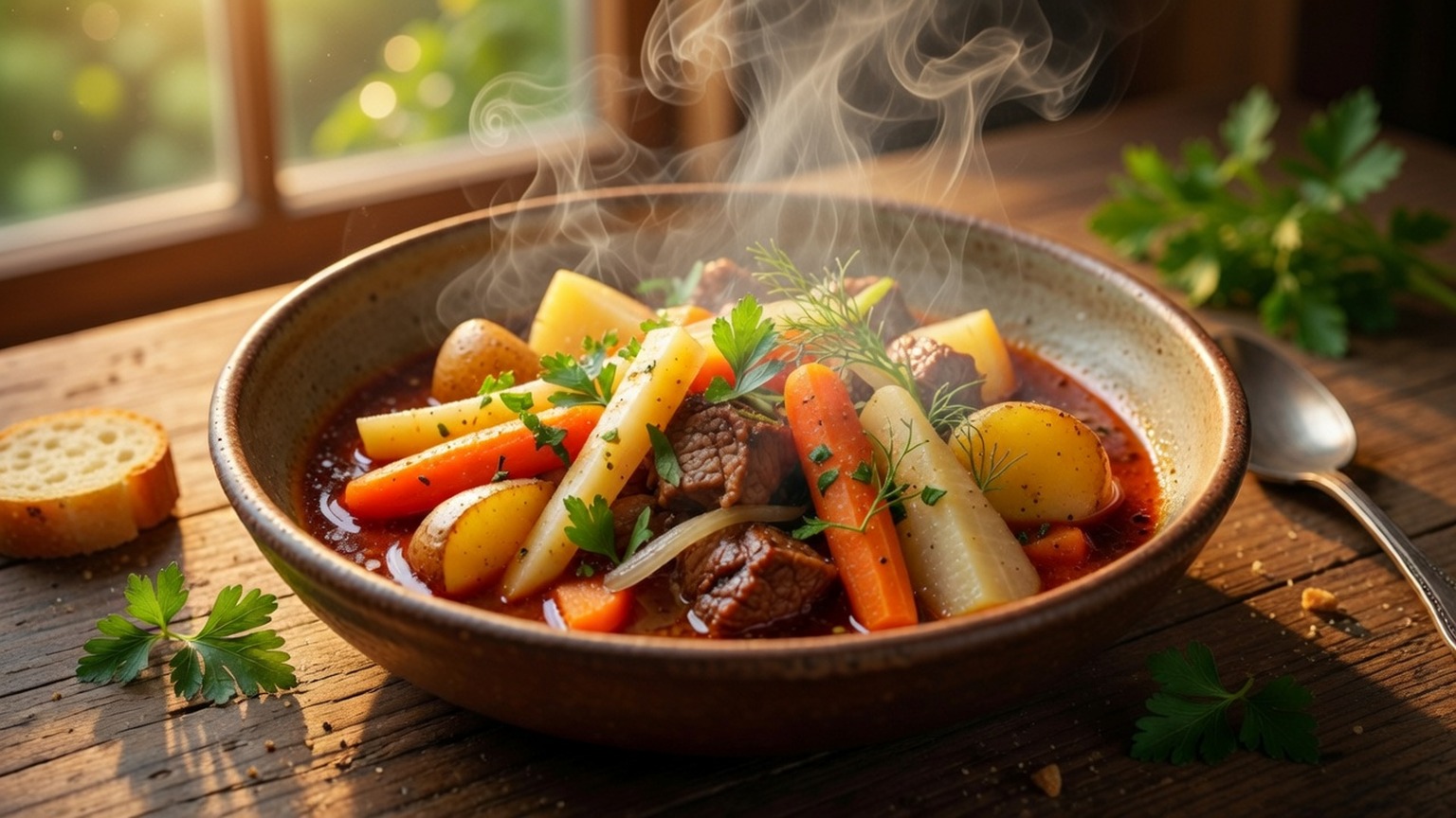 Lamb stew with root vegetables, food pairing image