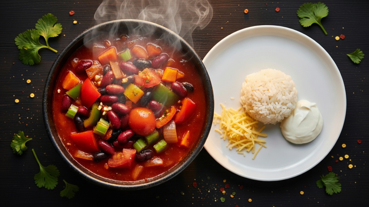 Vegetarian chili with smoked paprika, food pairing image