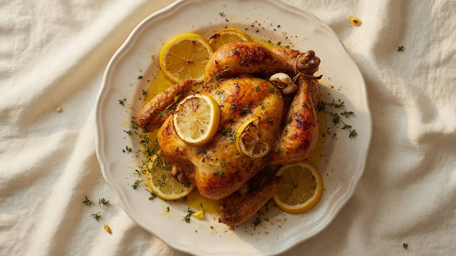Lemon thyme roast chicken, food pairing image
