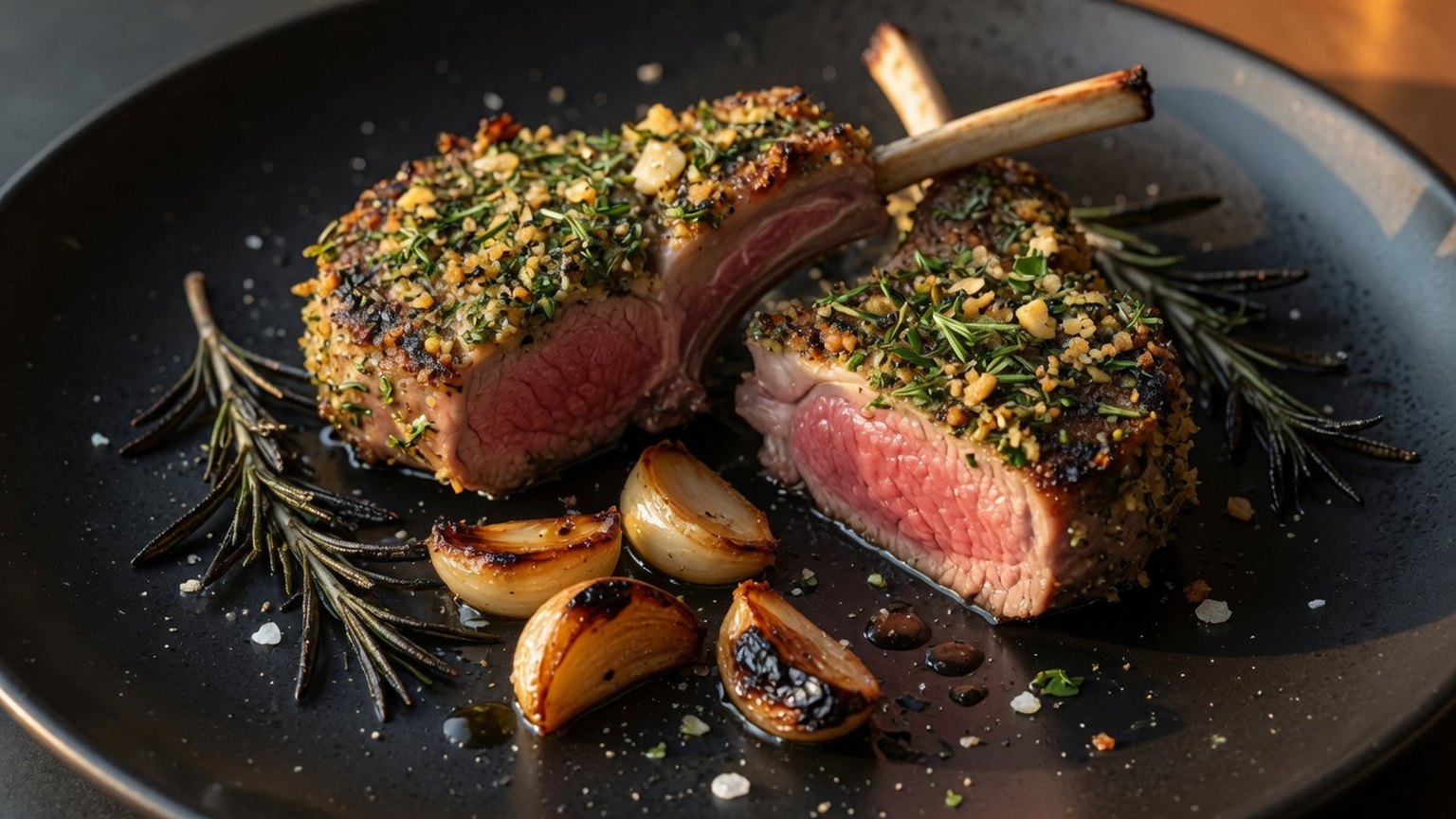 Herb-crusted lamb chops