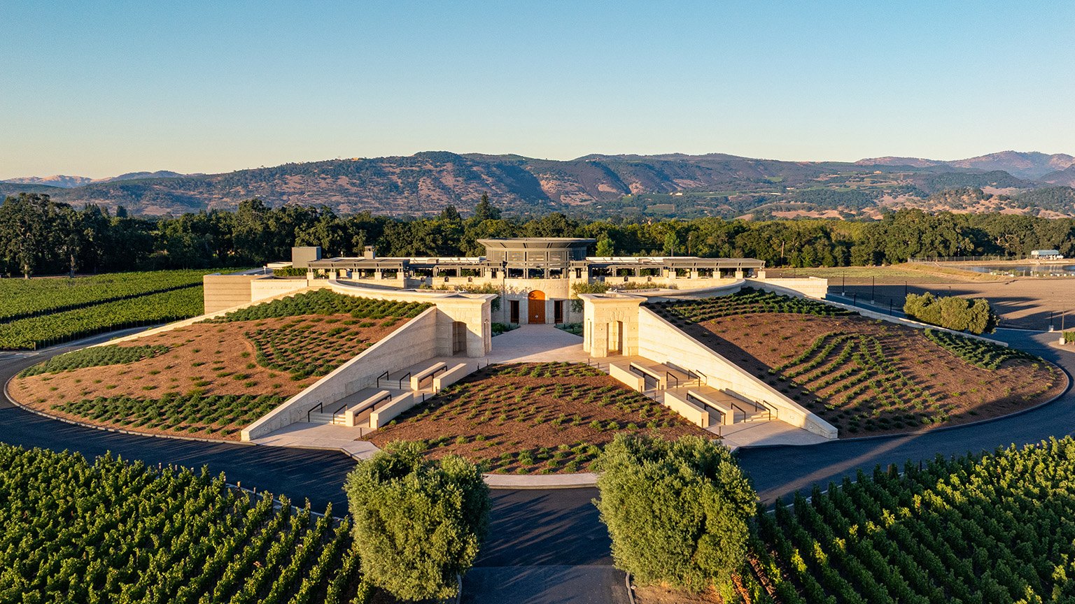 The Opus One winery and estate vines