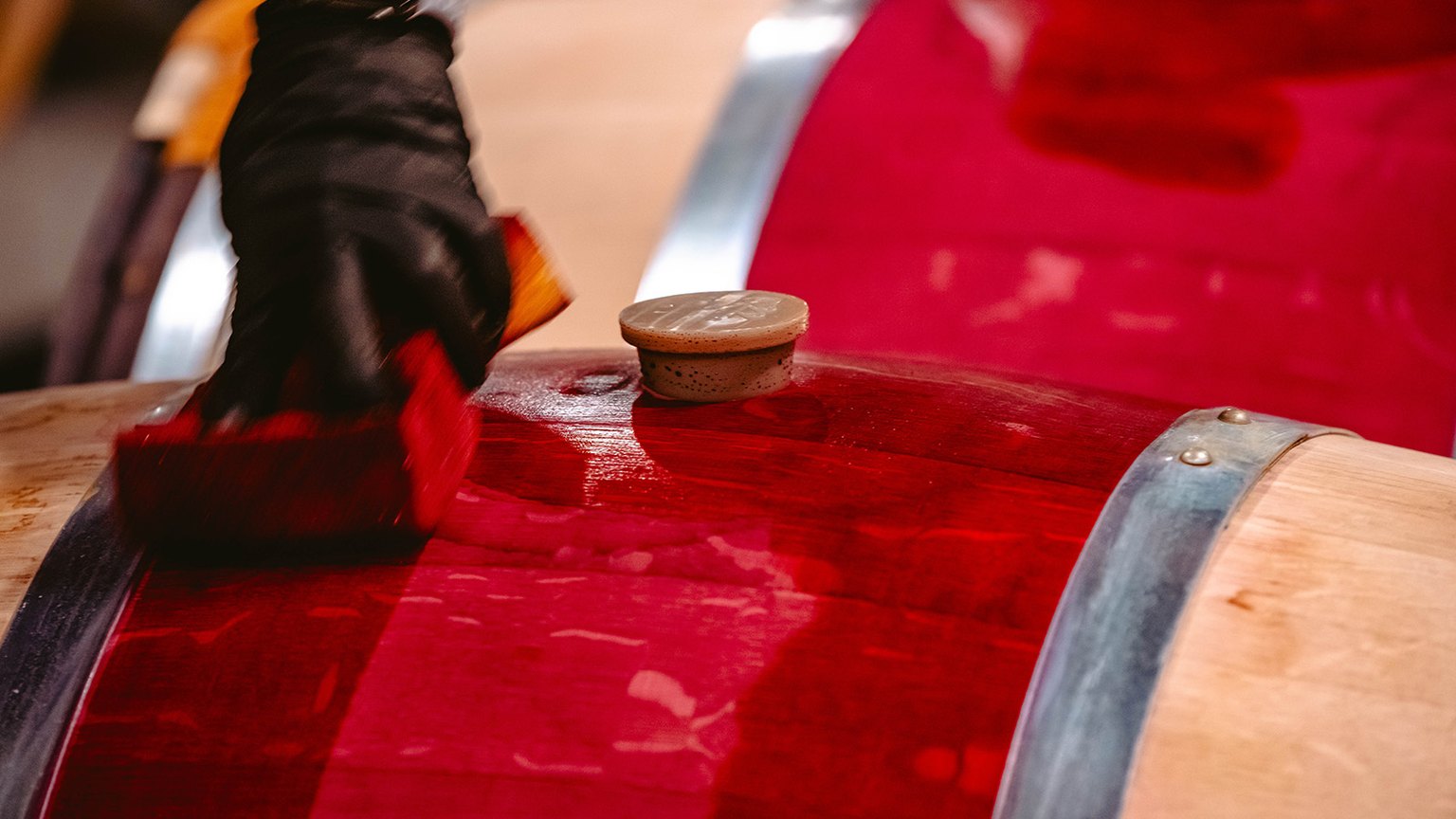 Topping a barrel at Opus One