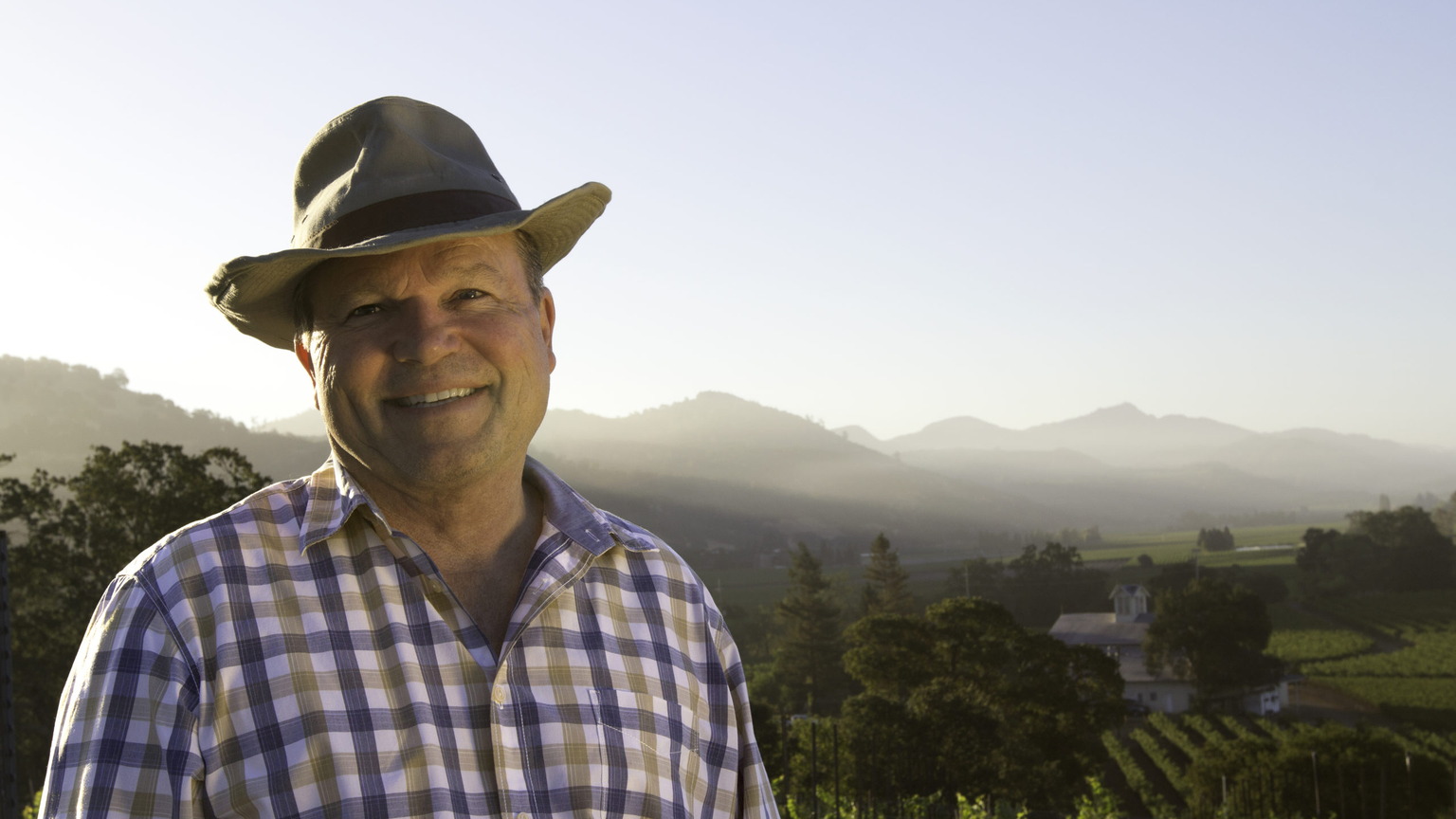 Chuck Wagner in the vineyard