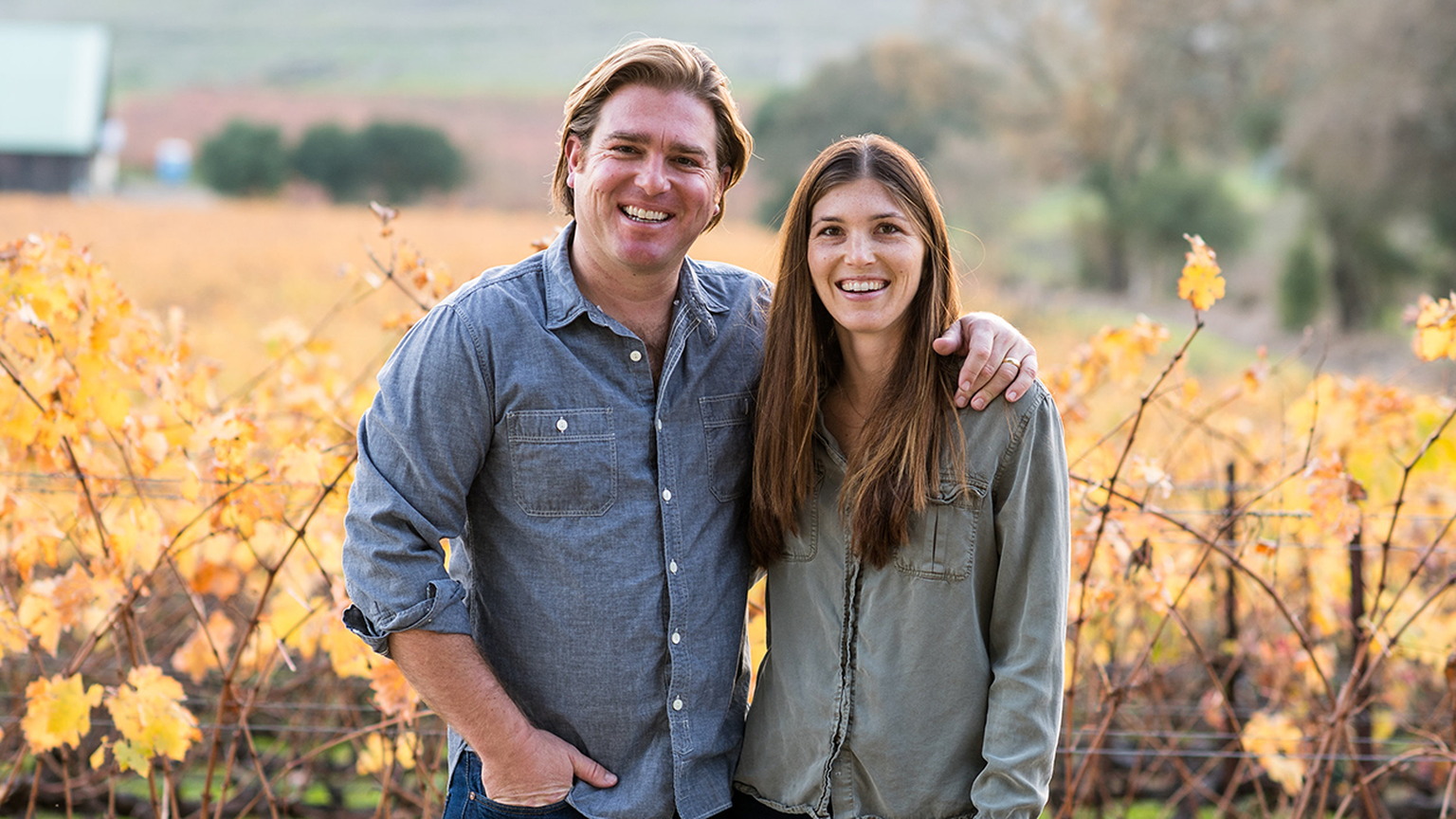 Charlie and Jenny Wagner in the vineyard