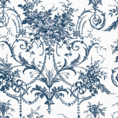 Laura Ashley Tuileries Midnight Blue Wallpaper Graham & Brown Partner