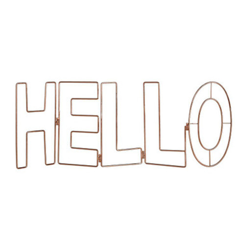 Rose Gold Hello Metal Wall Art