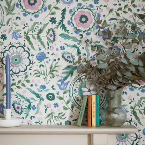 Joules Festival Flowers Cream Wallpaper - 128959_ROOMSET_FESTIVAL FLOWERS PRINT CREAM MULTI_01.jpg