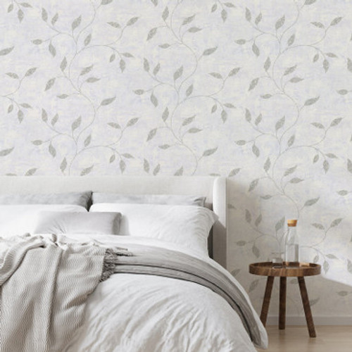 Ornamental Leaf Silver Wallpaper - 128811_ROOMSET_ORNAMENTAL LEAF SILVER_01.jpg
