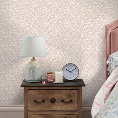 Laura Ashley Sweet Alyssum Plaster Pink Wallpaper - 140326_ROOMSET_SWEET ALYSSUM PLASTER PINK_01.jpg