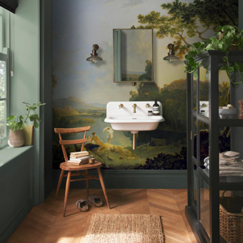 Landscape with Bathers, Cattle and Ruin Bespoke Mural - 142433_ROOMSET_01.jpg