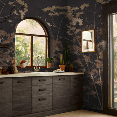 Flower Press Chocolate Bespoke Mural