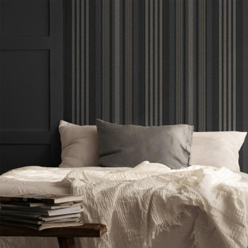 Loom Stripe Charcoal Wallpaper - 143384_ROOMSET_LOOM STRIPE CHARCOAL_01.jpg